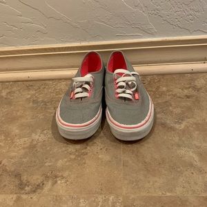 Size 8.5 Grey and Pink Vans